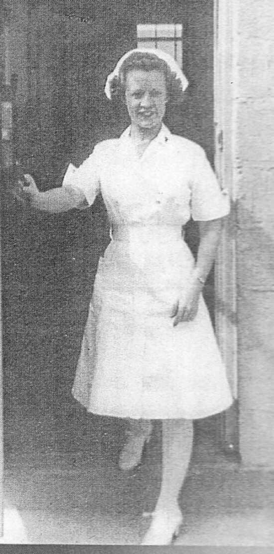 Nurse Corps Lt. June Fleming (Eskew) during World War II on duty.
